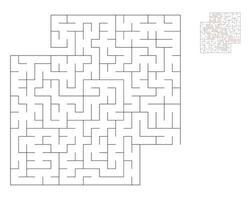 Square maze,  logic game with labyrinths.  maze game. A maze with answers vector