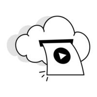 Trendy Cloud Video vector