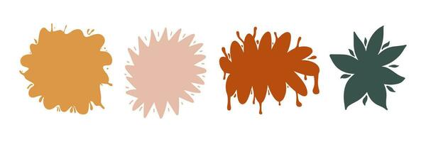 Set of abstract stains and blots. Vector illustration in hand drawn style.