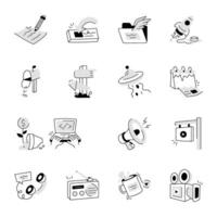 Pack of Advertising Hand Drawn Icons vector