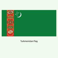 Flag of Turkmenistan, Republic of Turkmenistan vector illustration