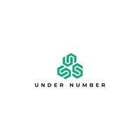Abstract Letter UN or NU monogram logo design vector in green color isolated on a white background. Abstract hexagon letter UN logo applied for financial technology company logo design inspiration