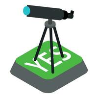 Astronomy concept icon isometric vector. Astronomical telescope on tripod icon vector