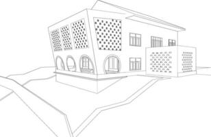 3D illustration of building project vector