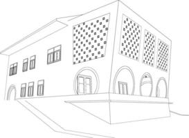 3D illustration of building project vector