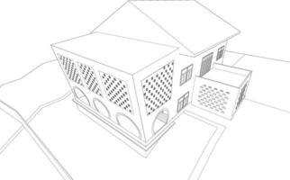 3D illustration of building project vector