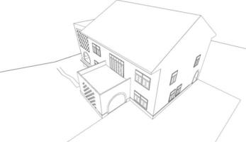 3D illustration of building project vector