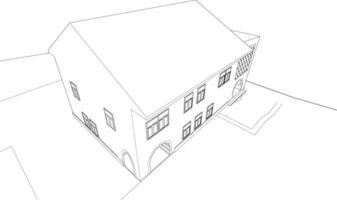 3D illustration of building project vector