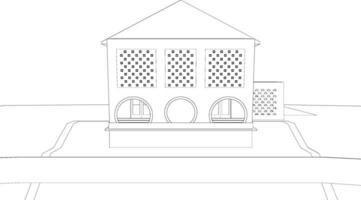 3D illustration of building project vector