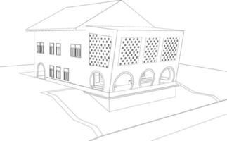 3D illustration of building project vector