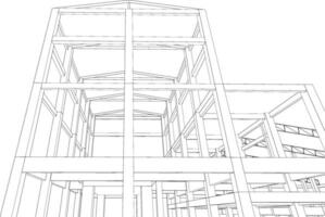 3D illustration of building structure vector