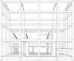3D illustration of building structure vector