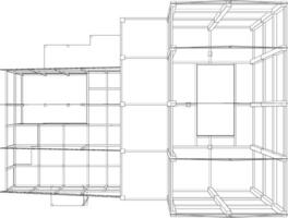 3d ilustración de edificio estructura vector