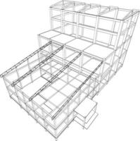 3D illustration of building structure vector