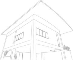 3D illustration of building project vector