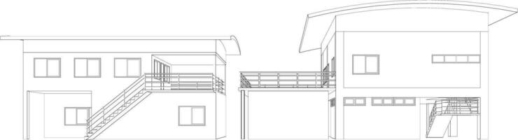 3D illustration of building project vector