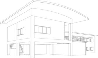 3D illustration of building project vector