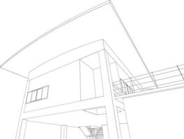 3D illustration of building project vector