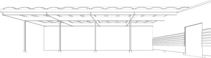 3D illustration of building project vector