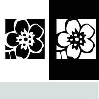 resumen sin costura modelo con siluetas flores en negro y blanco. floral repitiendo monocromo antecedentes. interminable impresión textura. tela diseño. fondo de pantalla - vector