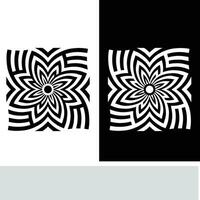 resumen sin costura modelo con siluetas flores en negro y blanco. floral repitiendo monocromo antecedentes. interminable impresión textura. tela diseño. fondo de pantalla - vector