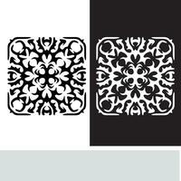 resumen sin costura modelo con siluetas flores en negro y blanco. floral repitiendo monocromo antecedentes. interminable impresión textura. tela diseño. fondo de pantalla - vector