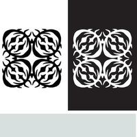 resumen sin costura modelo con siluetas flores en negro y blanco. floral repitiendo monocromo antecedentes. interminable impresión textura. tela diseño. fondo de pantalla - vector