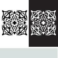 resumen sin costura modelo con siluetas flores en negro y blanco. floral repitiendo monocromo antecedentes. interminable impresión textura. tela diseño. fondo de pantalla - vector