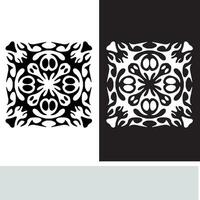 resumen sin costura modelo con siluetas flores en negro y blanco. floral repitiendo monocromo antecedentes. interminable impresión textura. tela diseño. fondo de pantalla - vector