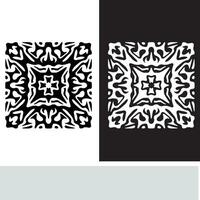 resumen sin costura modelo con siluetas flores en negro y blanco. floral repitiendo monocromo antecedentes. interminable impresión textura. tela diseño. fondo de pantalla - vector