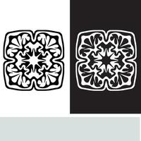 resumen sin costura modelo con siluetas flores en negro y blanco. floral repitiendo monocromo antecedentes. interminable impresión textura. tela diseño. fondo de pantalla - vector