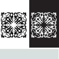 resumen sin costura modelo con siluetas flores en negro y blanco. floral repitiendo monocromo antecedentes. interminable impresión textura. tela diseño. fondo de pantalla - vector