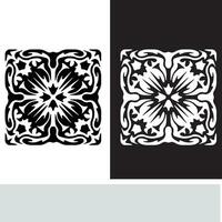 resumen sin costura modelo con siluetas flores en negro y blanco. floral repitiendo monocromo antecedentes. interminable impresión textura. tela diseño. fondo de pantalla - vector