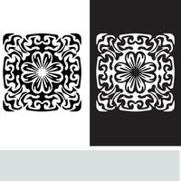 resumen sin costura modelo con siluetas flores en negro y blanco. floral repitiendo monocromo antecedentes. interminable impresión textura. tela diseño. fondo de pantalla - vector