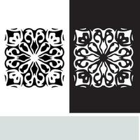 resumen sin costura modelo con siluetas flores en negro y blanco. floral repitiendo monocromo antecedentes. interminable impresión textura. tela diseño. fondo de pantalla - vector