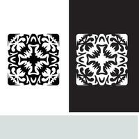 resumen sin costura modelo con siluetas flores en negro y blanco. floral repitiendo monocromo antecedentes. interminable impresión textura. tela diseño. fondo de pantalla - vector