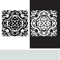 resumen sin costura modelo con siluetas flores en negro y blanco. floral repitiendo monocromo antecedentes. interminable impresión textura. tela diseño. fondo de pantalla - vector