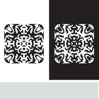 resumen sin costura modelo con siluetas flores en negro y blanco. floral repitiendo monocromo antecedentes. interminable impresión textura. tela diseño. fondo de pantalla - vector