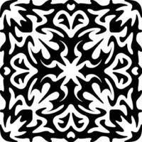 resumen sin costura modelo con siluetas flores en negro y blanco. floral repitiendo monocromo antecedentes. interminable impresión textura. tela diseño. fondo de pantalla - vector