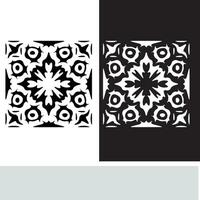 resumen sin costura modelo con siluetas flores en negro y blanco. floral repitiendo monocromo antecedentes. interminable impresión textura. tela diseño. fondo de pantalla - vector