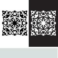 resumen sin costura modelo con siluetas flores en negro y blanco. floral repitiendo monocromo antecedentes. interminable impresión textura. tela diseño. fondo de pantalla - vector