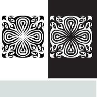 resumen sin costura modelo con siluetas flores en negro y blanco. floral repitiendo monocromo antecedentes. interminable impresión textura. tela diseño. fondo de pantalla - vector