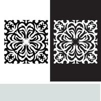 resumen sin costura modelo con siluetas flores en negro y blanco. floral repitiendo monocromo antecedentes. interminable impresión textura. tela diseño. fondo de pantalla - vector