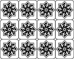 Abstract seamless pattern with silhouettes flowers in black and white. Floral repeating monochrome background. Endless print texture. Fabric design. Wallpaper - vector