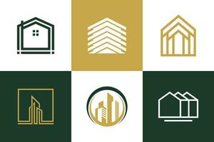 Set of building logo design element vector icon with creative idea