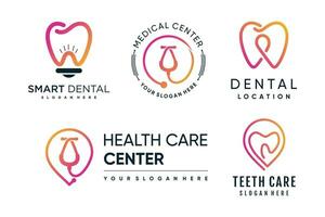 Set of healthcare logo design element vector icon with creative idea