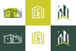 Set of real estate logo design element vector icon with creative idea