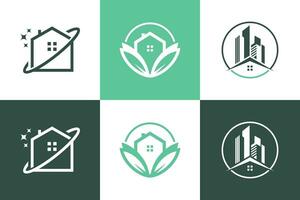 Set of building logo design element vector icon with creative idea