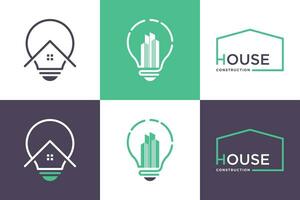 Set of real estate logo design element vector icon with creative idea