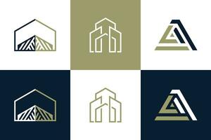 Set of building logo design element vector icon with creative idea